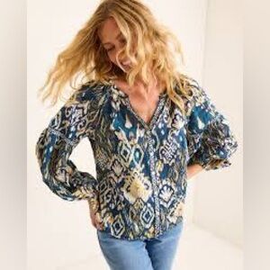 Tommy Bahama Vista Cove long sleeve blouse size small like new